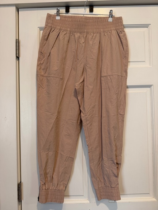 CALIA by Carrie Underwood Pants - Calia Tan Pink Casual Elastic-Waist Tan Jogger Pants with Zippers